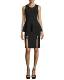 Sleeveless Peplum Top, Jet