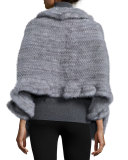Mink Fur Knit Wrap w/Pockets