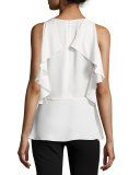 Desiraya B Sleeveless Classic Georgette Top, Ivory