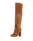 Theresa Suede Over-the-Knee Boot, Brown