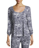 Capone Long-Sleeve Lounge Top, Dove Gray/Anthra