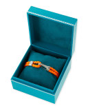 Classic Chain Men's Hook-Station Bracelet, Orange 