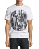 Woodgrain-Print Short-Sleeve T-Shirt