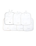 Cotton 7-Day Bib Set, White