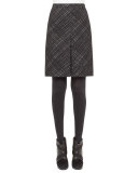 Crosshatch Jacquard Pencil Skirt, Black