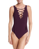 Entwined Lace-Up One-Piece Swimsuit