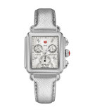 18mm Metallic Saffiano Strap, Chrome
