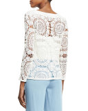 Nola Cotton Crochet Top, Ivory