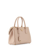 Saffiano Lux Small Double-Zip Tote Bag, Blush (Cammeo)