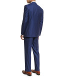 Striped Wool Two-Piece Suit, Blue