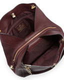 Turnlock Edie Leather Shoulder Bag, Oxblood