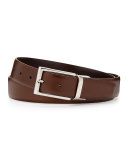 Matte Reversible Belt, Brown/Cognac