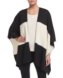 Milano Knit Striped Wrap, Caviar/Multi