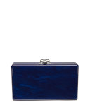 Jean Solid Acrylic Clutch Bag, Sapphire