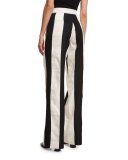 Striped High-Waist Wide-Leg Pants, Multi