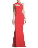 One-Shoulder Sweetheart Jersey Dress, Passion