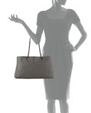 Intrecciato Double Chain Tote Bag, Gray
