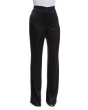  Elastic-Waist Boot-Cut Pants, Caviar