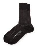 Shadow-Stripe Knit Socks