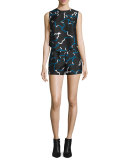 Camry Printed Mikado Shorts, Balestra Black
