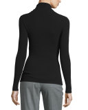 Long-Sleeve Turtleneck Sweater, Black