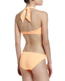 Twisted Bandeau Swim Top, Neon Mango