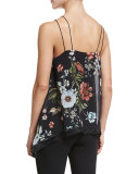 Floral-Print Handkerchief-Hem Top, Vintage Floral