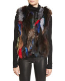 Tandy Oversized Hooded Parka & Detachable Patchwork-Fur Vest