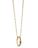 18K Gold "Never Fear" Snake Poesy Pendant Necklace