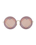 Round Layered Heart Sunglasses