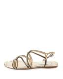 Nickel Chain Strappy Flat Sandal
