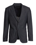 Two-Button Cotton Blazer, Indigo