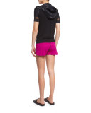 Scallop-Hem Pull-On Shorts