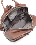 Men's Calf Leather Backpack, Brown