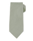 Neat Micro-Gingham Silk Tie, Green