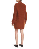 V-Neck Chunky Knit Cardigan, Cinnamon Stick