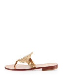 Georgica Cork/Metallic Thong Sandal, Gold