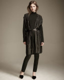 Belted Striped Knit Vest, Fir