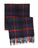 Arran Tartan Cashmere Muffler Scarf, Red/Blue/Black 