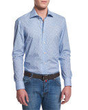 Multi-Striped Full-Zip Jacket, Gray/Blue/White