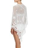 Beatriz Crochet & Floral Lace Coverup Poncho