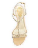 Crystal 40mm T-Strap Sandal, Gold