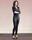Leather-Like Ponte Skinny Jeans