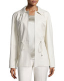 Dalia Drawstring Leather Jacket 