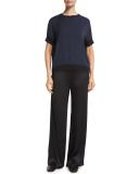 Fluid Wide-Leg Pants, Black