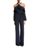 Nola Cold-Shoulder Jumpsuit, Navy