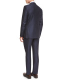 Wool Striped Two-Piece Suit, Navy