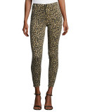 Alana High-Rise Skinny Ankle Jeans, Gold Leopard