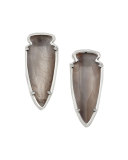 Kathryn Mother-of-Pearl Arrowhead Earrings, Gray