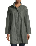 Coated Cotton Jacket W/Stand Collar